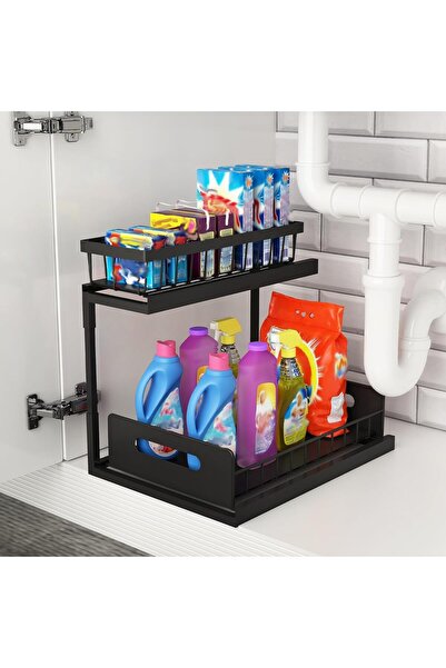 Arabest L-shaped two-story bathroom pull-out storage device,for bathroom kitc...