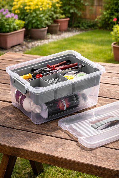 Porsima 1311 5-Compartment Multi-Purpose Organizer Storage Container with Lid...
