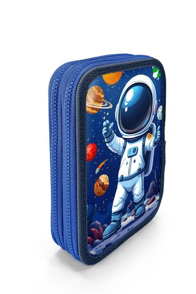 Coral High قلم أزرق داكن للأطفال منقوش مزدوج الطبقات حقيبة 31116