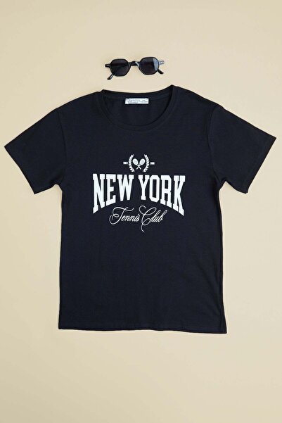 Fulla Moda Tricou pentru fete cu imprimeu text New York