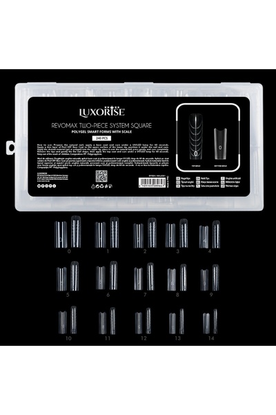 LUXORISE REVOMAX Two-Piece System Square Reusable Tips for Polygel and Gel
