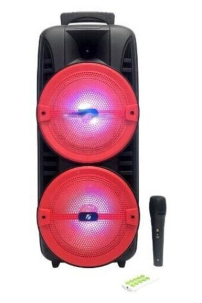 AHMED Portable Speaker 8 x 2 inch KTS 1745 RGB with Microphone and Remote Con...