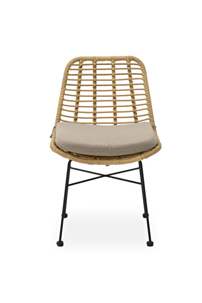 Maison Mex Scaun fara brate gradina/terasa LEON L.53 l.64 H.87 negru/natur