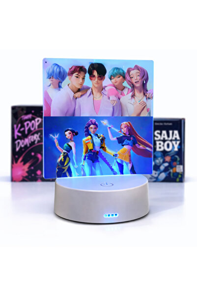 ILUMISHOP KPOP HunterX Demons & Saja Boys Anime LED Night Light, 7 Colors, US...