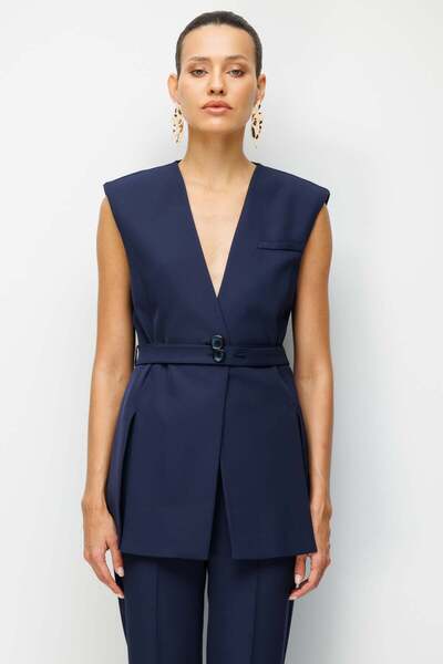 Ekol سترة بحزام عند الخصر وتفاصيل مشقوقة