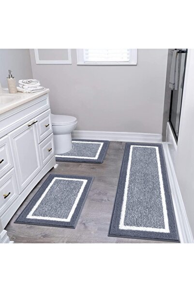 Arabest 3 Pcs Bathroom Rug Mat, Non-Slip Ultra Soft, for Bathroom, Tub, Shower