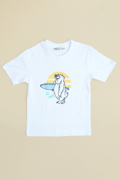 Fulla Moda Μπλουζάκι για αγόρι με στάμπα αρκουδάκι