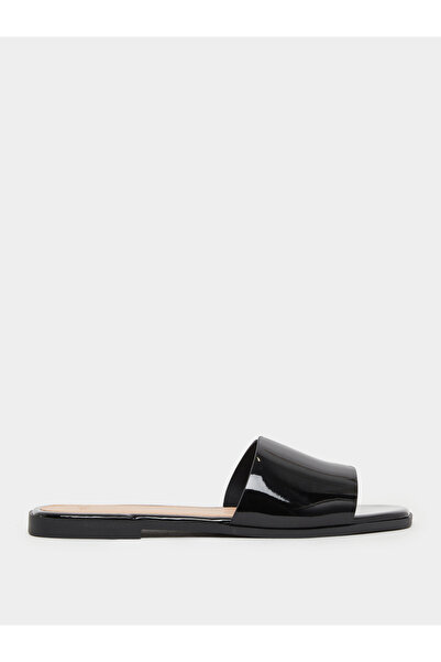 Styli Black Slip-On Flat Mules
