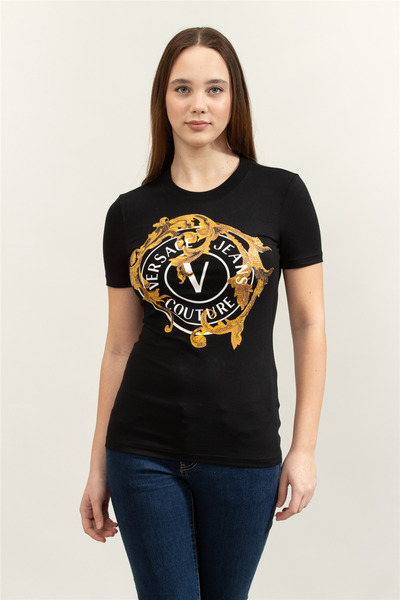 VERSACE JEANS COUTURE Γυναικείο T-Shirt 79HAHE01 CJ02E Μαύρο