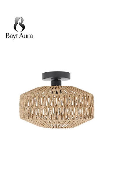 Bayt Aura Rattan Boho Ceiling Lamp, Handwoven Ceiling Lamp (Bulb Not Included)