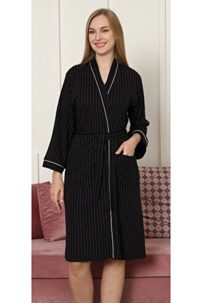 Espuar Γυναικεία ρόμπα Βαμβάκι lu Ριγέ Με λεπτομέρεια τσέπης Με δέσιμο