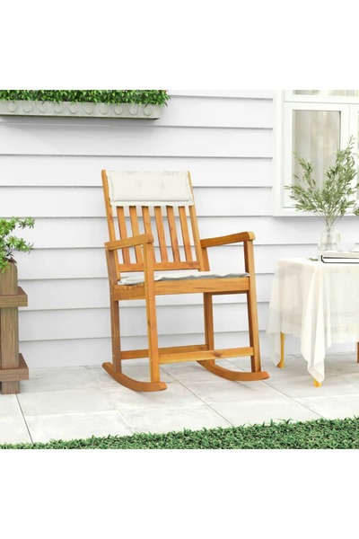 Concept Rocking chair with cushions, solid acacia wood