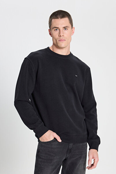 WRANGLER Чорний світшот з капюшоном Regular Fit Regular Fit Crew Neck Чорний ...