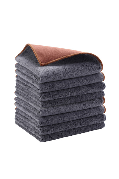 Lawazim 8-Piece Microfiber Cleaning Cloth 30x30cm - Dual-Sided Lint Free Car ...