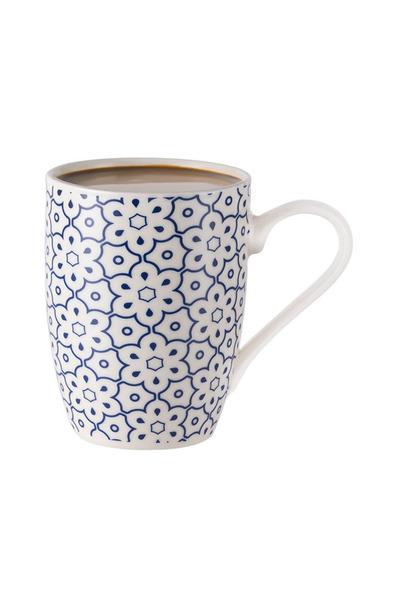 Madame Coco Fiona Mug - Blue/White - 360 ml & Adenya Basket