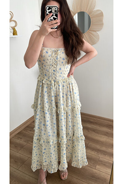 Nihanello Butik Çiçekli şifon elbise