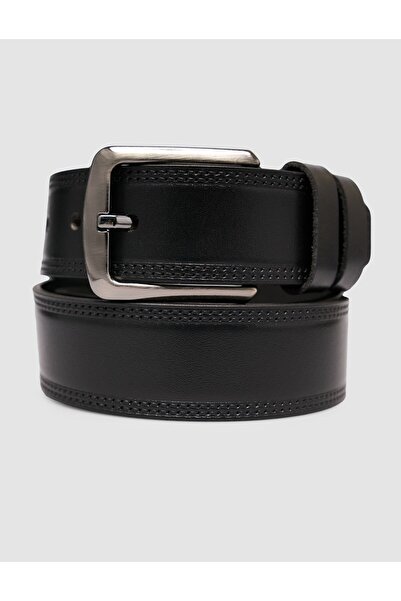 Cabani Genuine Dana Leather Black Classic Men's Belt