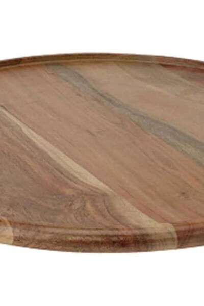 Excellent Houseware round serving tray, acacia wood, 37 cm, brown