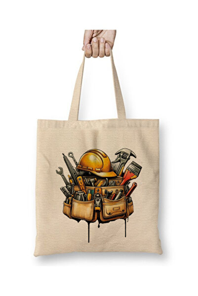 Toyaso Worker Engineer Architect White Cloth Bag Bag Long S Strappy Shopping ...