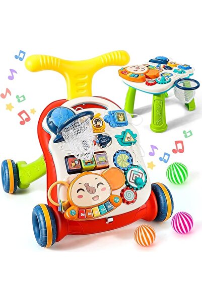 Arabest Sit-to-Stand Learning Walker, 2-in-1 Baby Walker with Removable Play ...