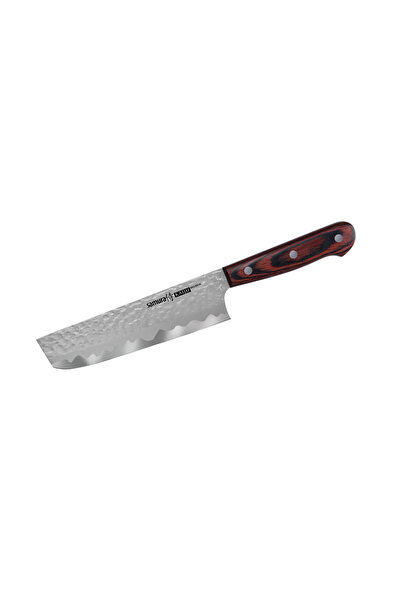 Samura -Μαχαίρι Kaiju nakiri, ατσάλι Aus-8, 16,7 cm, ασημί/καφέ