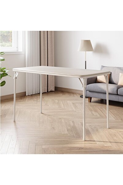 Garvee Portable Folding Table with Faux Leather Top