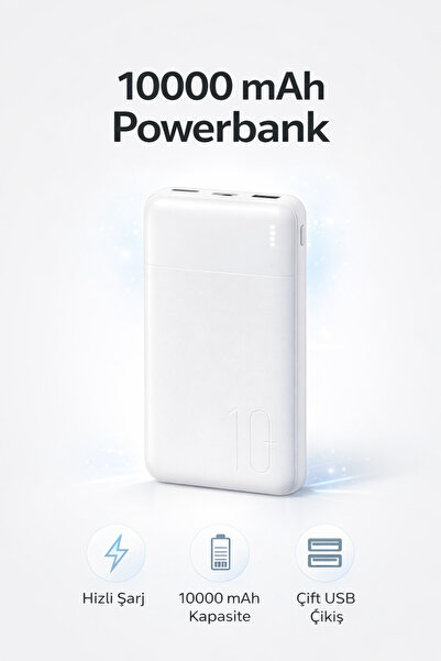 MO DOU 10000 mAh Powerbank Hızlı Şarj LED Göstergeli Çift USB Type-C Girişli ...