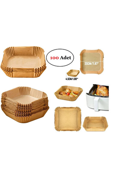 Generic Brand مقلاة هوائية ورقية مربعة XL / XXL 100 قطعة
