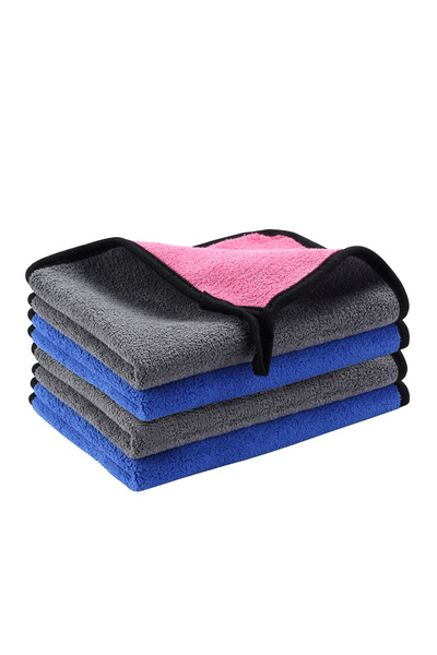 Lawazim 4-Piece Microfiber Car Cleaning Towels 30x40cm - Lint-Free Cloths for...