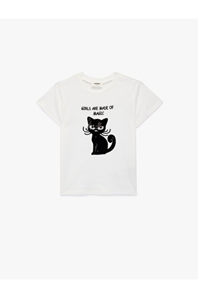 Koton Fată tricou 6SKG10113AK ECRU
