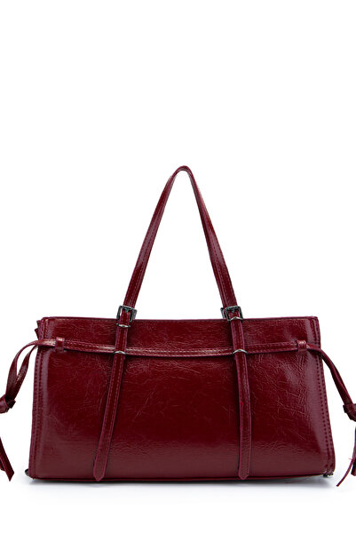 minebag Black Chain Detail Bonnie Women's Hand and Shoulder Bag Bag Claret Red
