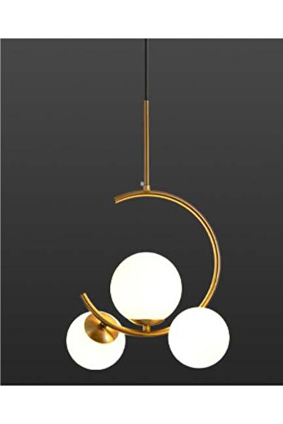 X-light 9769-3 GAB, Chandelier suspended on a matte gold metal cable with 3 g...