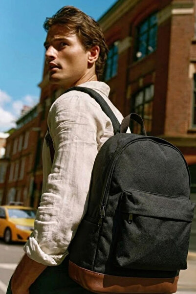 COMBİNE MİCHAİL Ανδρικό καθημερινό μαύρο σχολικό-laptop Σακίδιο πλάτης