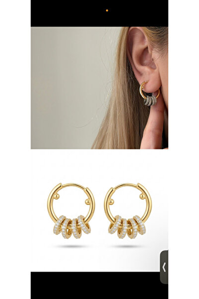 mibrillo Brand Equivalent Silver Hoop Detailed Earrings, (the Hoops Can Be Re...