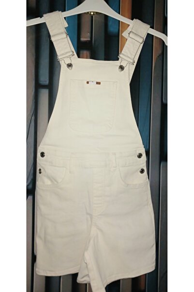 VİPP BÜYÜK BEDEN kadın beyaz şortlu salopet