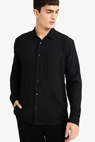 DeFacto Men's Long Sleeve Shirt D7246Ax/Bk27 Black