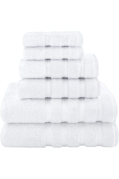 Arabest 6 Piece Towel Set, 2 Bath Towels 2 Hand Towels 2 Washcloths, 100% Tur...