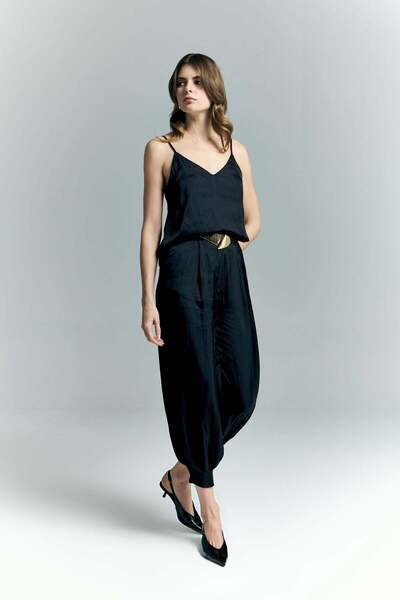 Sateen Tosca Pants - Black