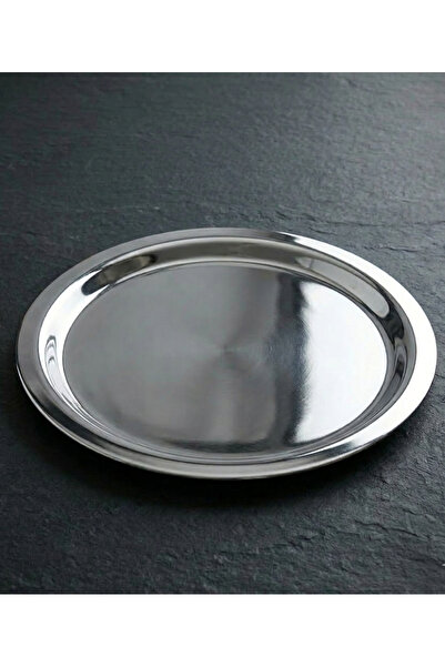 Arsel صينية تقديم الشاي المستديرة بدون مقبض من لوفيا، مصنوعة من الفولاذ المقا...