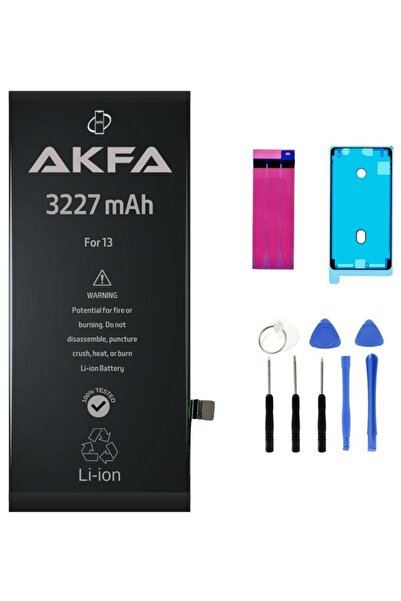 Akfa iPhone 13 Uyumlu %40 Güçlendirilmiş Telefon Bataryası 3227 mAh + Tamir Seti