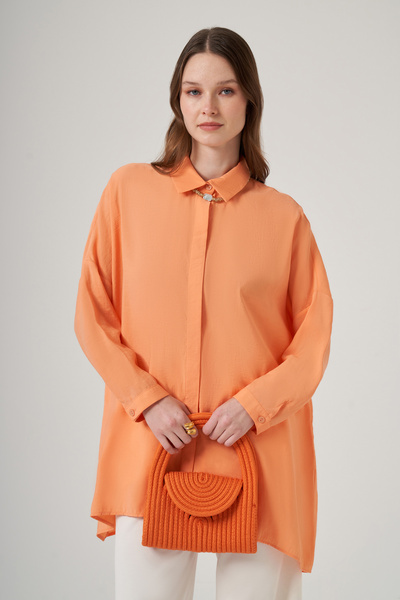 Nuss Oversized Basic Summer Shirt 3001 Mango Orange