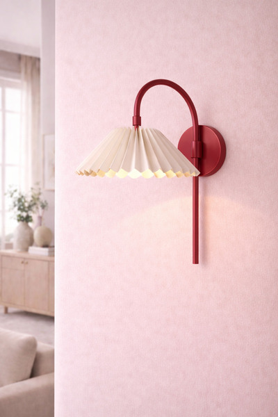 Natiorj Şık Umbrella Model Bordo Pilli Tak Çalıştır Aplik Salon Ofis Yatak Od...