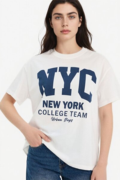 DeFacto Υπερμεγέθες μπλουζάκι με τύπωμα G5909AX26SP