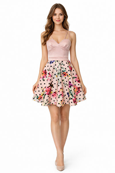 Atelier Anca Socolovschi Pink Dress with Floral Print, size 34