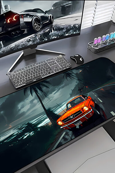 Charmbi GTA Spor Araba ProControl Mouse Pad 30x70 Gaming Mousepad Kaymaz Taba...