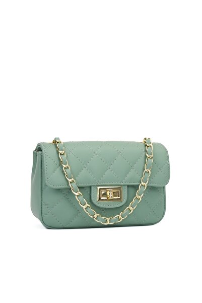 Posete Fagaras Poseta Piele Baby Ruby - Menta, Geanta Casual din Piele Natura...