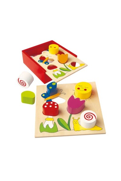 Bino Sorter&minus;box with various shapes, 18 pieces
