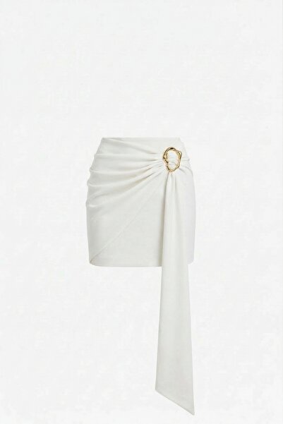 JE-TU Buckle Detail Belted Shaping / Sculpting Mold Mini Skirt Jt9380