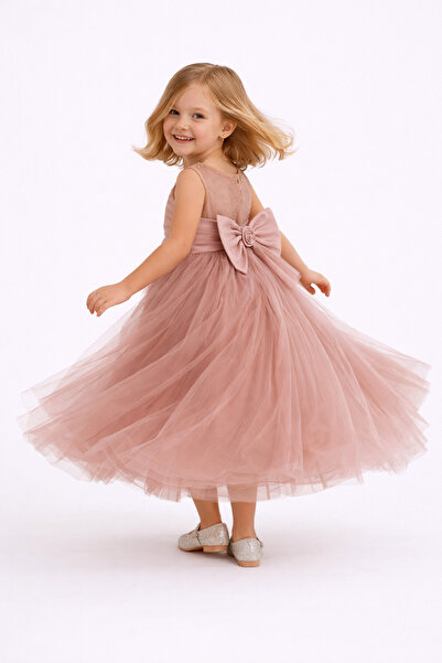 MONİTA Girl's Tulle Piece Princess Dress Bow Detail 3-7 Years Old – Special O...