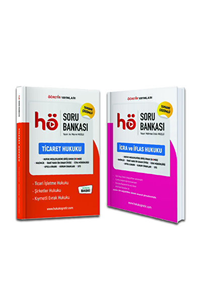 hukuk öğretir TİCARET - İCRA VE İFLAS HUKUKU SORU BANKASI 2 Lİ KİTAP SETİ